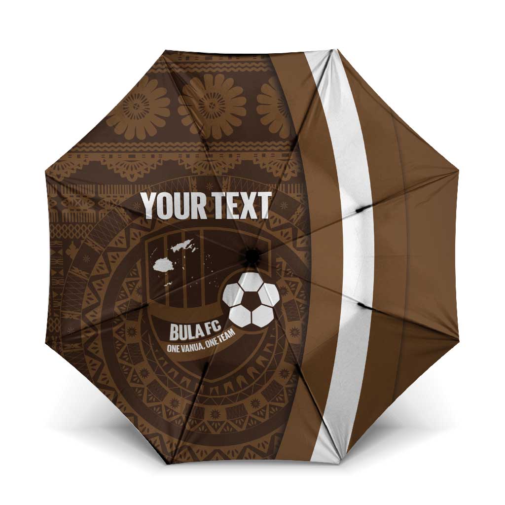 Bula Fiji Football Custom Umbrella One Vanua One Team Tapa Pattern