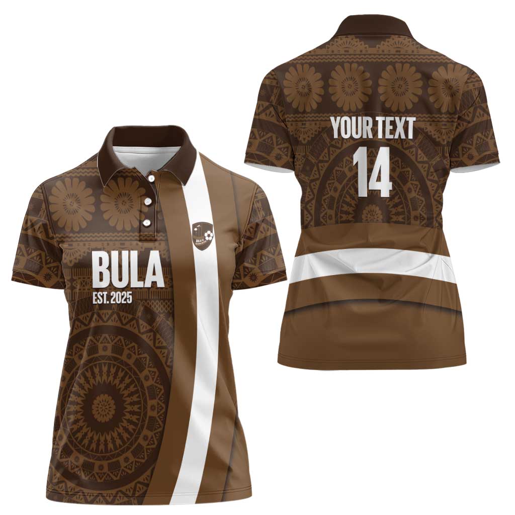 Bula Fiji Football Custom Women Polo Shirt One Vanua One Team Tapa Pattern