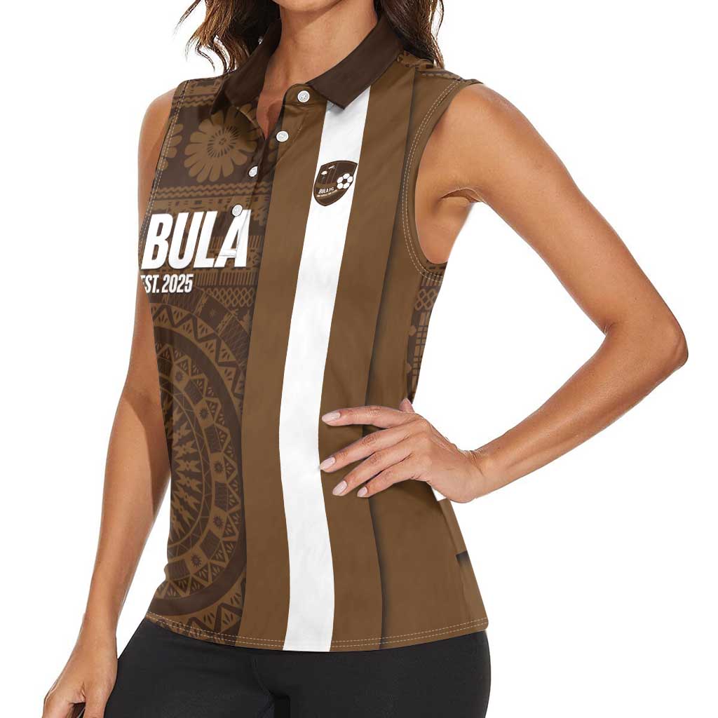 Bula Fiji Football Custom Women Sleeveless Polo Shirt One Vanua One Team Tapa Pattern LT14 - Polynesian Pride