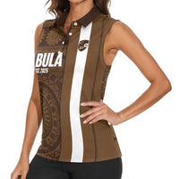 Bula Fiji Football Custom Women Sleeveless Polo Shirt One Vanua One Team Tapa Pattern LT14 - Polynesian Pride