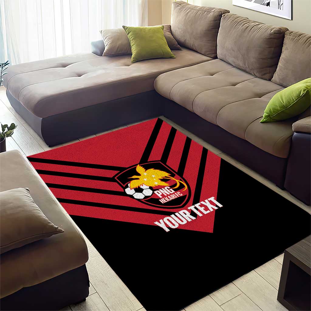 Hekari Papua New Guinea Football Custom Area Rug Go PNG Red Army LT14 - Polynesian Pride
