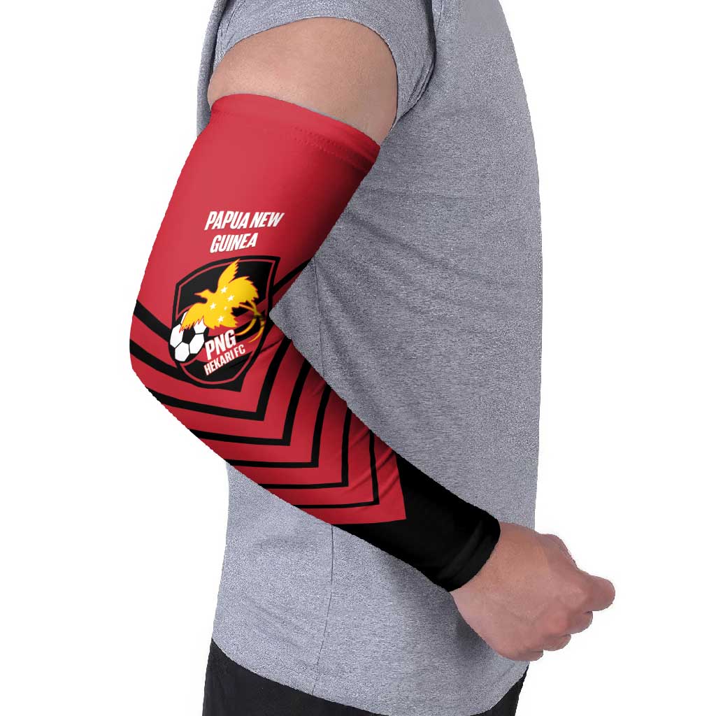 Hekari Papua New Guinea Football Custom Arm Sleeves Go PNG Red Army LT14 - Polynesian Pride