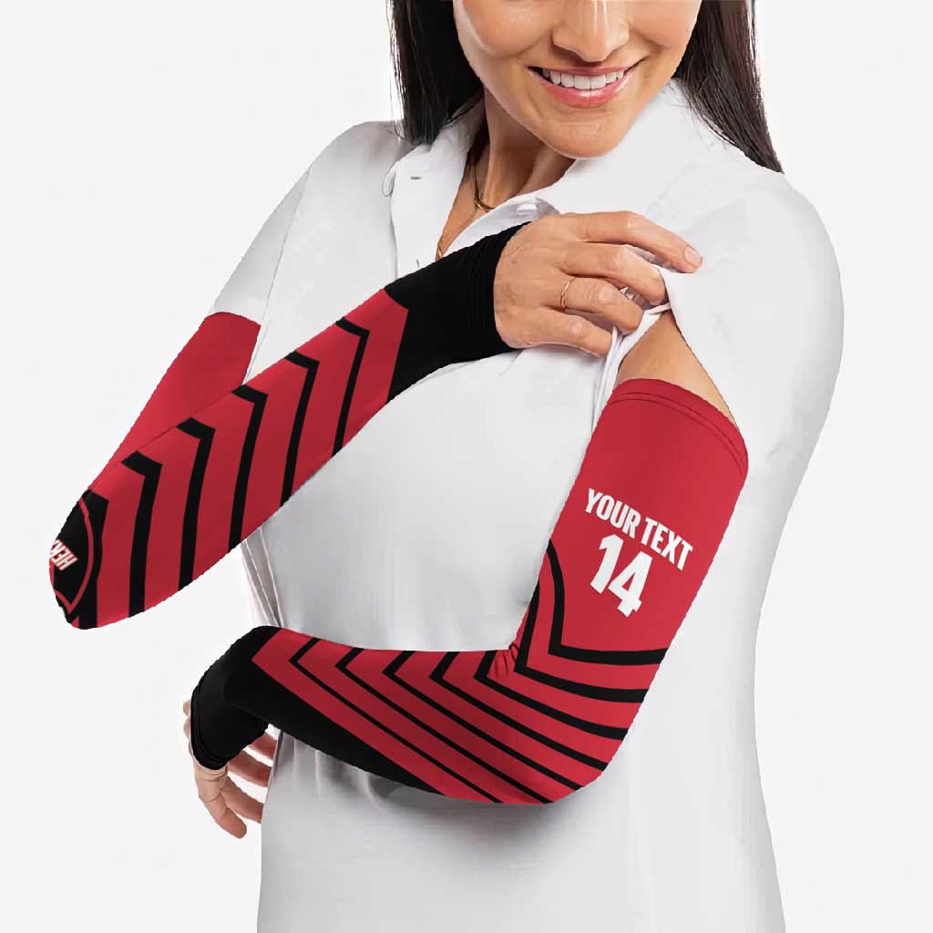Hekari Papua New Guinea Football Custom Arm Sleeves Go PNG Red Army LT14 - Polynesian Pride