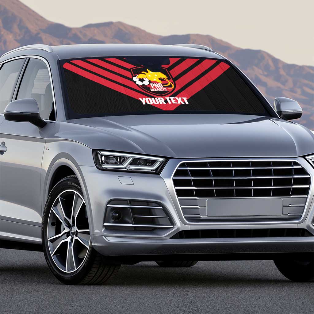 Hekari Papua New Guinea Football Custom Auto Sun Shade Go PNG Red Army LT14 - Polynesian Pride