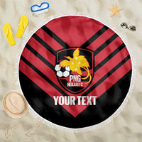 Hekari Papua New Guinea Football Custom Beach Blanket Go PNG Red Army LT14 One Size 150cm Red - Polynesian Pride