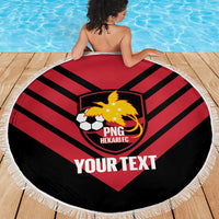 Hekari Papua New Guinea Football Custom Beach Blanket Go PNG Red Army LT14 - Polynesian Pride