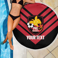 Hekari Papua New Guinea Football Custom Beach Blanket Go PNG Red Army LT14 - Polynesian Pride