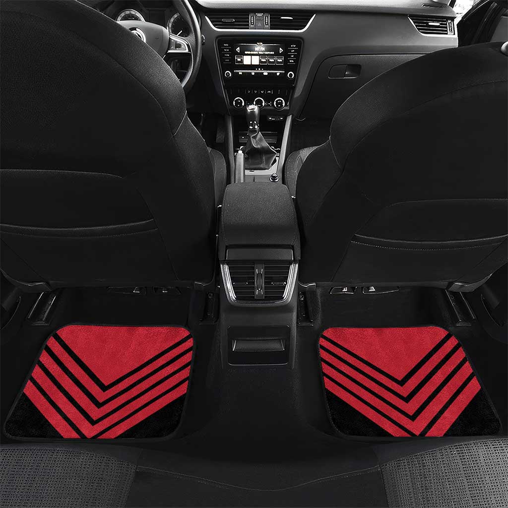 Hekari Papua New Guinea Football Custom Car Mats Go PNG Red Army LT14 Set 2pcs - Back Red - Polynesian Pride