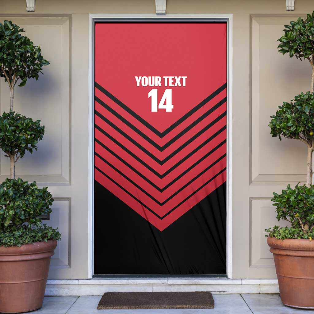 Hekari Papua New Guinea Football Custom Door Cover Go PNG Red Army LT14 Red - Polynesian Pride