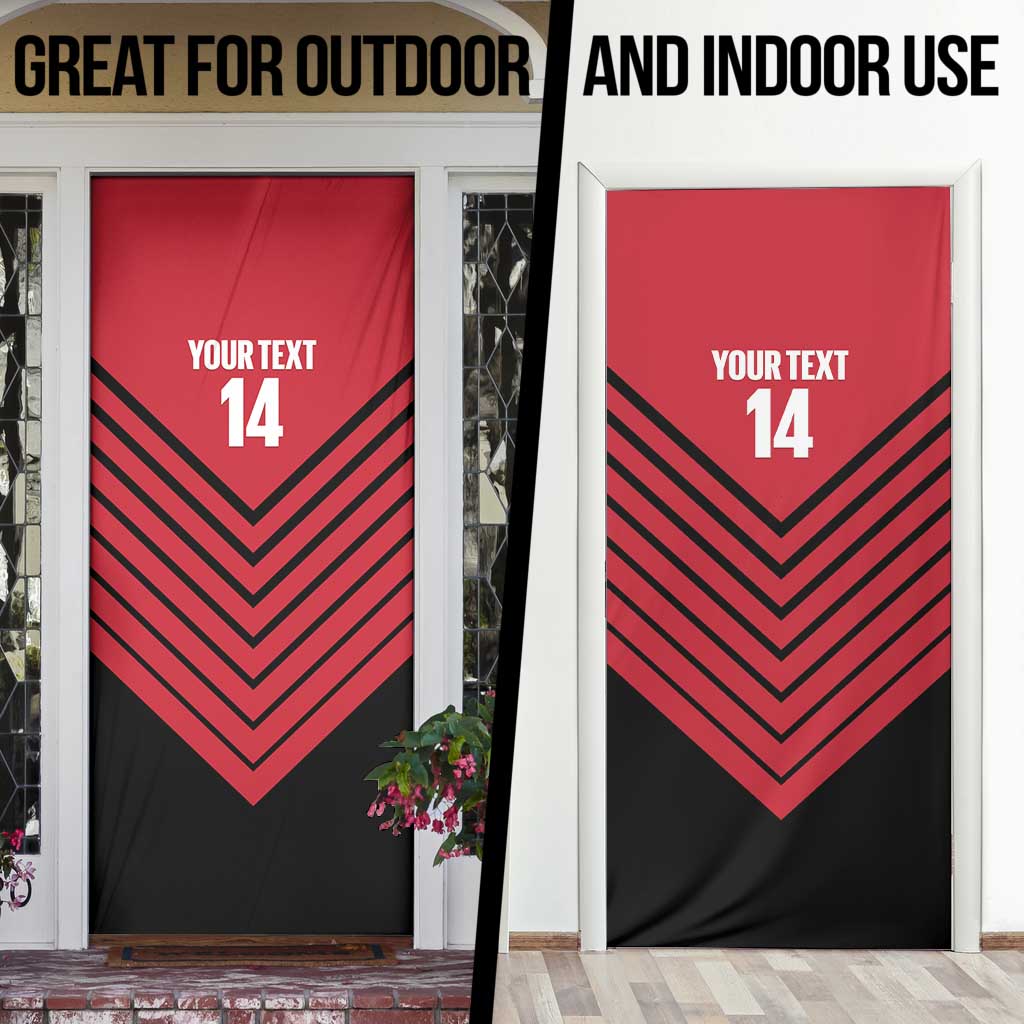 Hekari Papua New Guinea Football Custom Door Cover Go PNG Red Army LT14 - Polynesian Pride