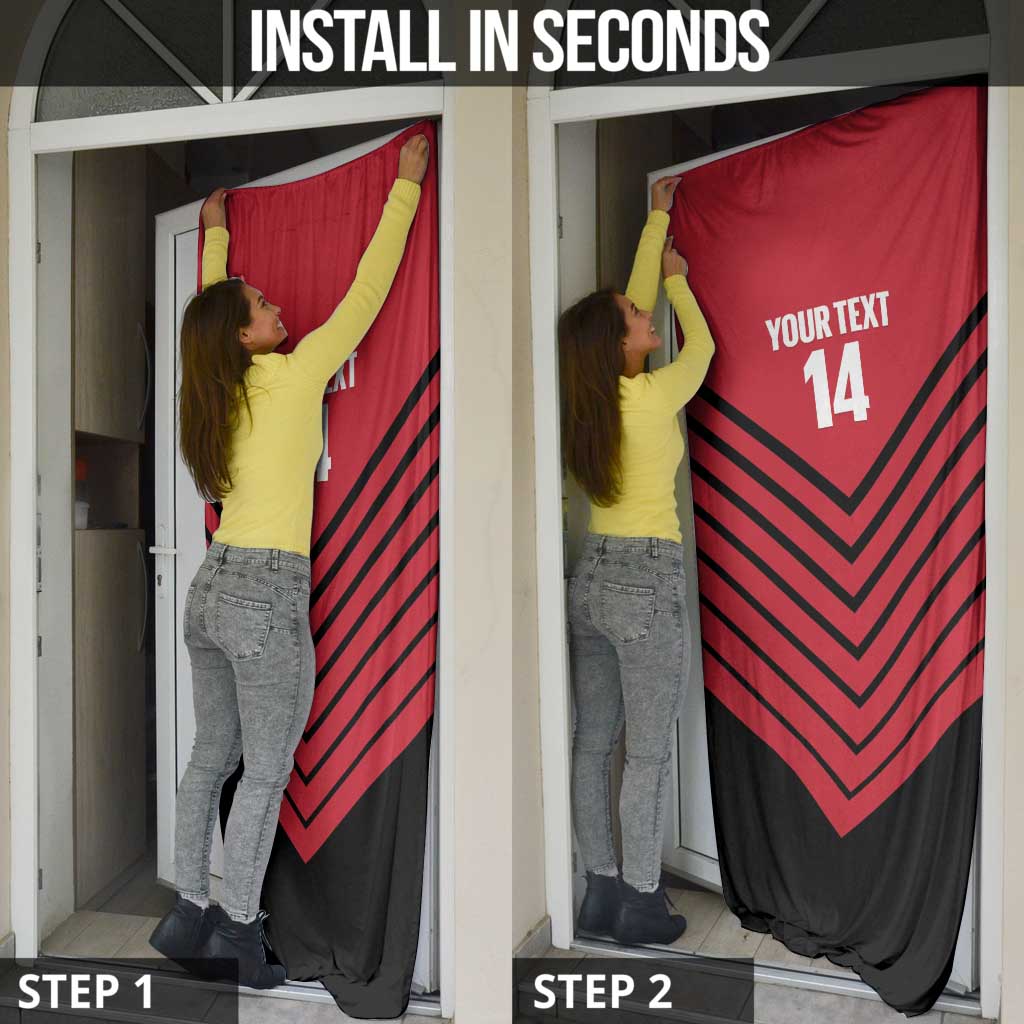 Hekari Papua New Guinea Football Custom Door Cover Go PNG Red Army LT14 - Polynesian Pride