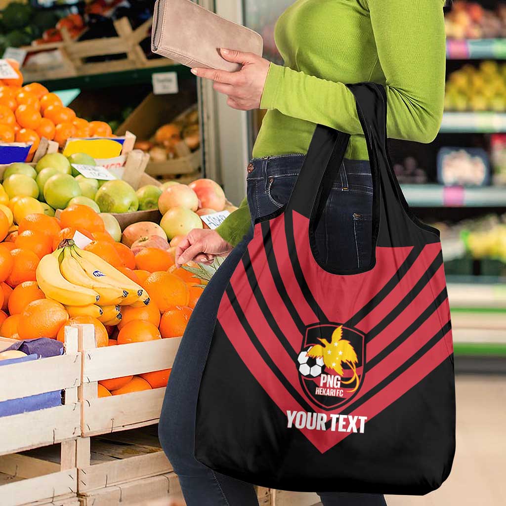 Hekari Papua New Guinea Football Custom Grocery Bag Go PNG Red Army LT14 - Polynesian Pride