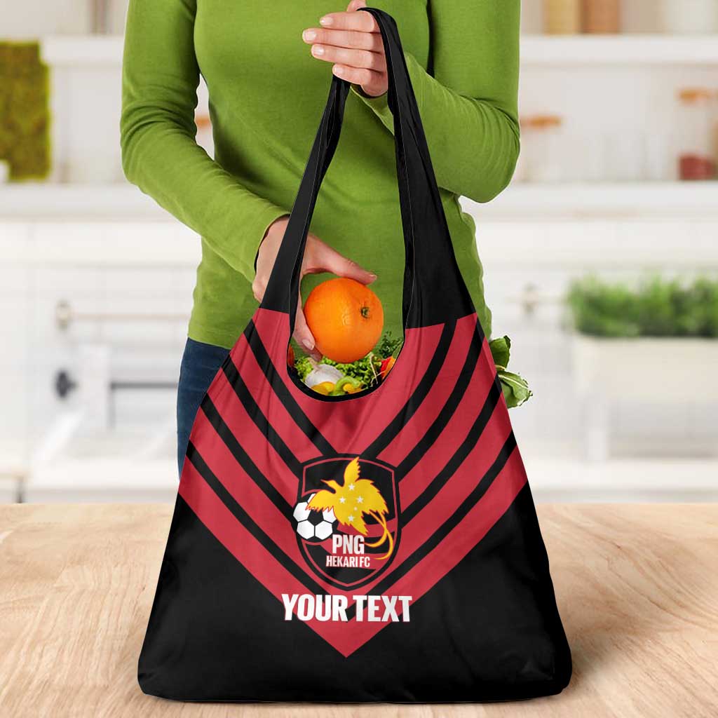 Hekari Papua New Guinea Football Custom Grocery Bag Go PNG Red Army LT14 - Polynesian Pride