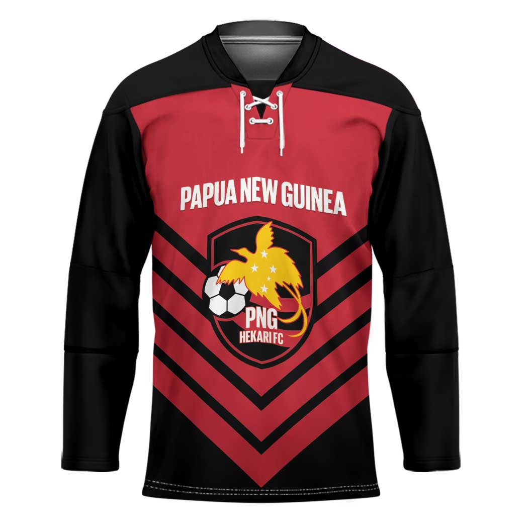 Hekari Papua New Guinea Football Custom Hockey Jersey Go PNG Red Army LT14 Unisex Red - Polynesian Pride