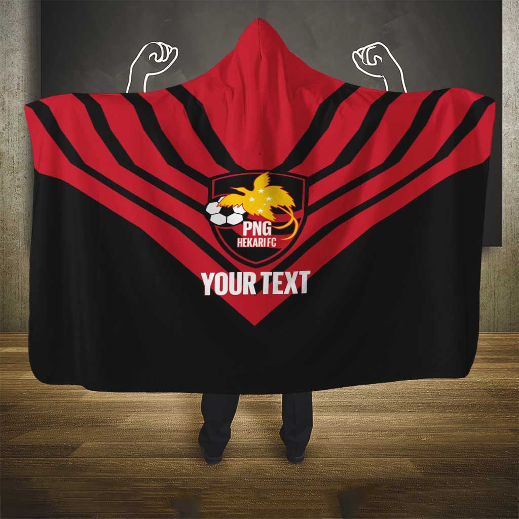 Hekari Papua New Guinea Football Custom Hooded Blanket Go PNG Red Army LT14 - Polynesian Pride