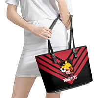 Hekari Papua New Guinea Football Custom Leather Tote Bag Go PNG Red Army LT14 - Polynesian Pride