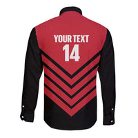 Hekari Papua New Guinea Football Custom Long Sleeve Button Shirt Go PNG Red Army LT14 - Polynesian Pride
