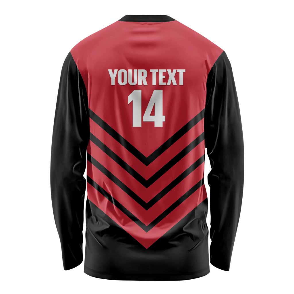 Hekari Papua New Guinea Football Custom Long Sleeve Shirt Go PNG Red Army LT14 - Polynesian Pride