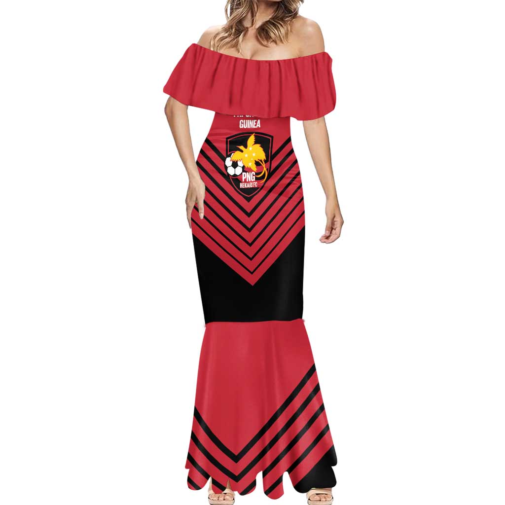 Hekari Papua New Guinea Football Custom Mermaid Dress Go PNG Red Army LT14 - Polynesian Pride