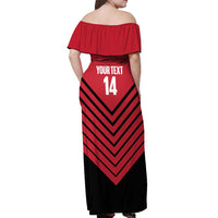 Hekari Papua New Guinea Football Custom Off Shoulder Maxi Dress Go PNG Red Army