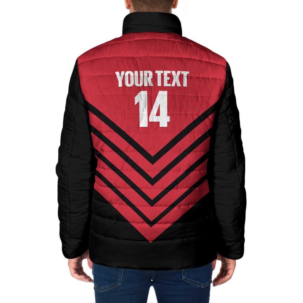 Hekari Papua New Guinea Football Custom Padded Jacket Go PNG Red Army LT14 - Polynesian Pride