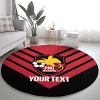 Hekari Papua New Guinea Football Custom Round Carpet Go PNG Red Army LT14 - Polynesian Pride