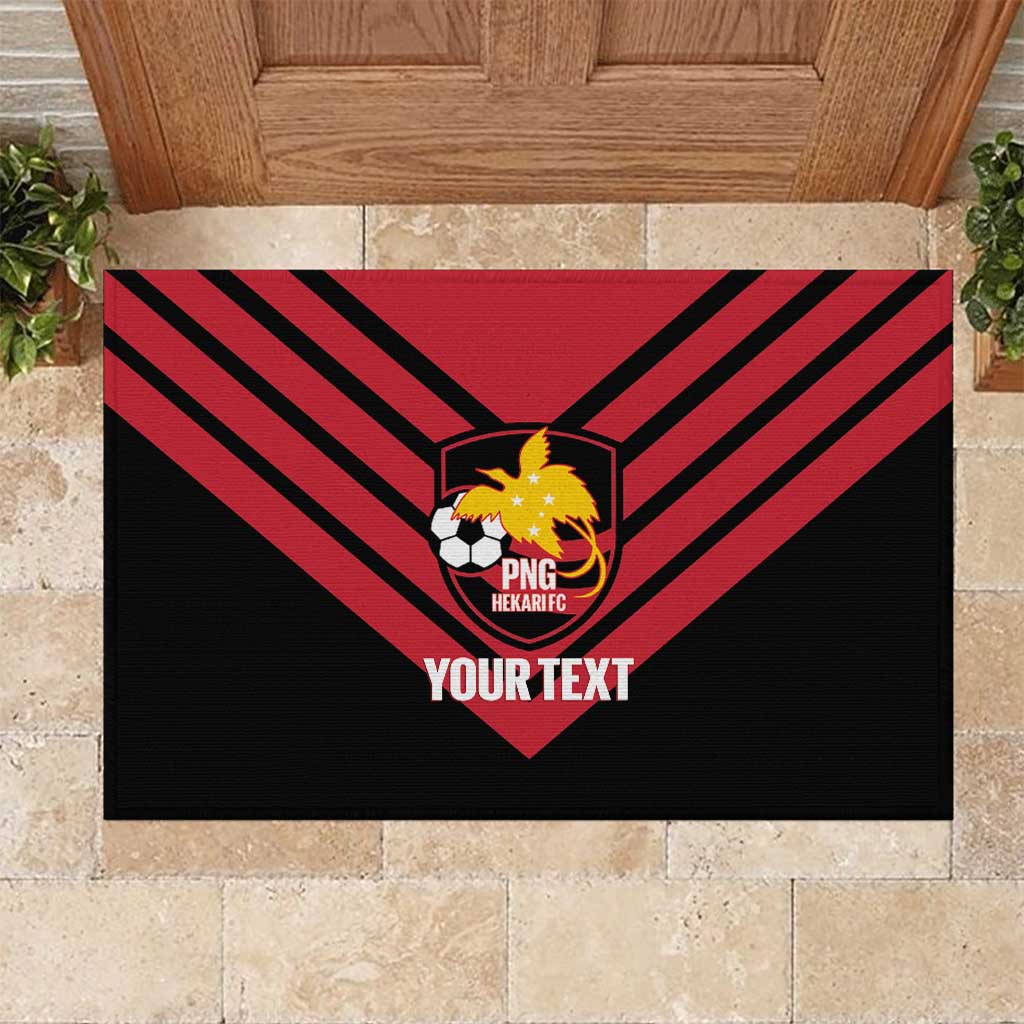 Hekari Papua New Guinea Football Custom Rubber Doormat Go PNG Red Army LT14 Red - Polynesian Pride