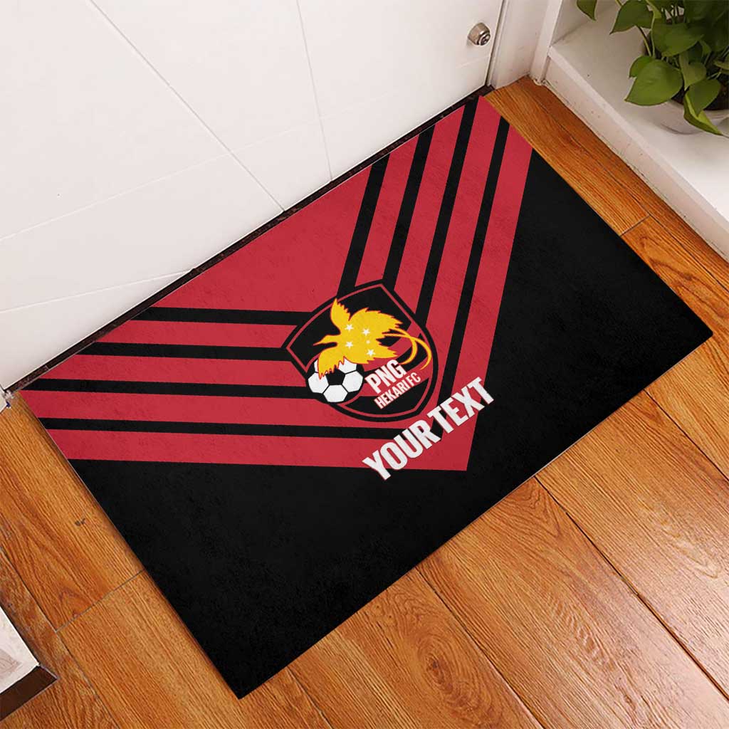 Hekari Papua New Guinea Football Custom Rubber Doormat Go PNG Red Army LT14 - Polynesian Pride