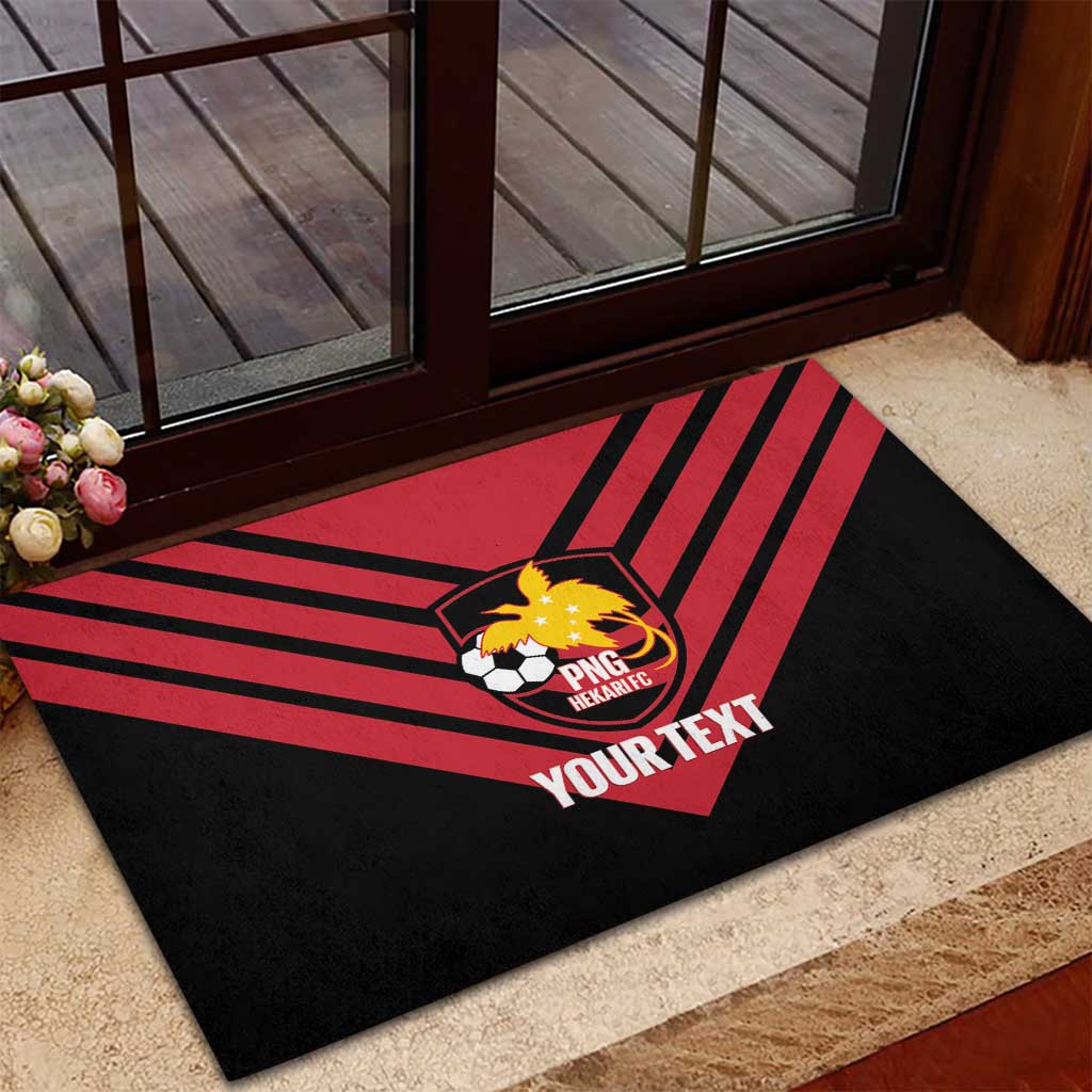 Hekari Papua New Guinea Football Custom Rubber Doormat Go PNG Red Army LT14 - Polynesian Pride