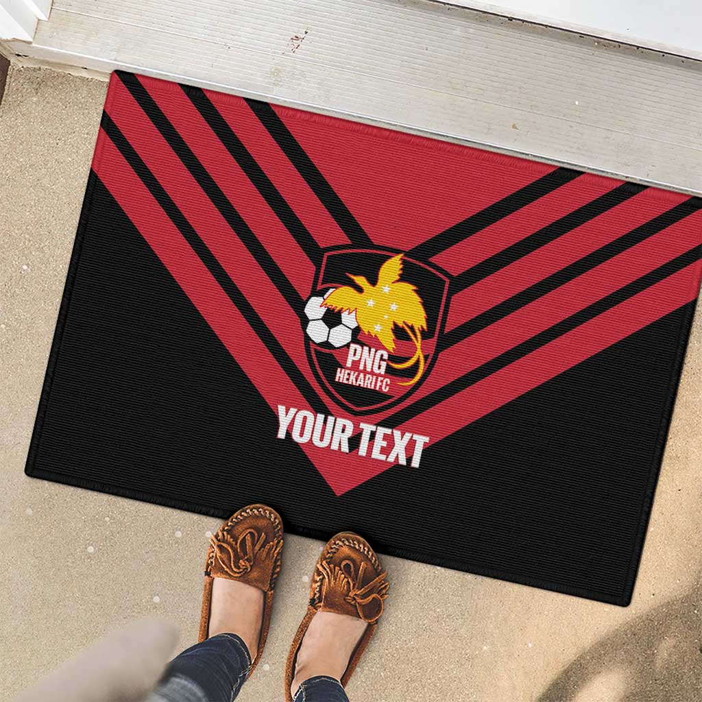 Hekari Papua New Guinea Football Custom Rubber Doormat Go PNG Red Army LT14 - Polynesian Pride
