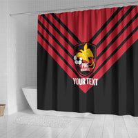 Hekari Papua New Guinea Football Custom Shower Curtain Go PNG Red Army LT14 - Polynesian Pride