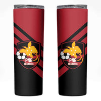 Hekari Papua New Guinea Football Custom Skinny Tumbler Go PNG Red Army LT14 Red - Polynesian Pride