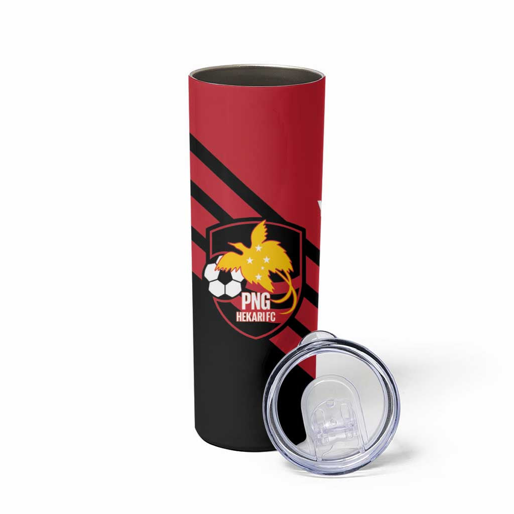 Hekari Papua New Guinea Football Custom Skinny Tumbler Go PNG Red Army LT14 - Polynesian Pride