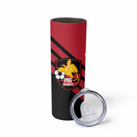 Hekari Papua New Guinea Football Custom Skinny Tumbler Go PNG Red Army LT14 - Polynesian Pride