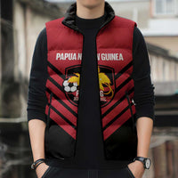 Hekari Papua New Guinea Football Custom Sleeveless Puffer Jacket Go PNG Red Army LT14 - Polynesian Pride