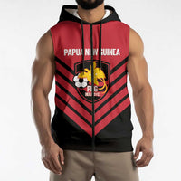 Hekari Papua New Guinea Football Custom Sleeveless Zip Hoodie Go PNG Red Army LT14 - Polynesian Pride