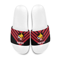 Hekari Papua New Guinea Football Custom Slide Sandals Go PNG Red Army LT14 Red - Polynesian Pride