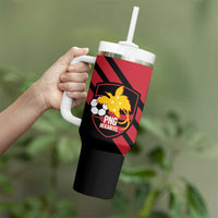 Hekari Papua New Guinea Football Custom Tumbler With Handle Go PNG Red Army LT14 - Polynesian Pride