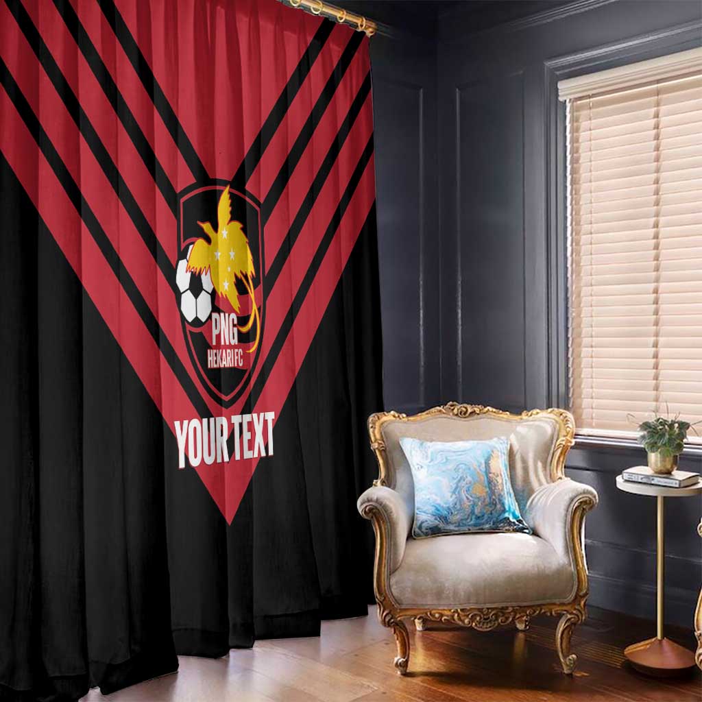 Hekari Papua New Guinea Football Custom Window Curtain Go PNG Red Army LT14 - Polynesian Pride