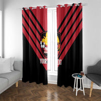 Hekari Papua New Guinea Football Custom Window Curtain Go PNG Red Army LT14 With Grommets Red - Polynesian Pride