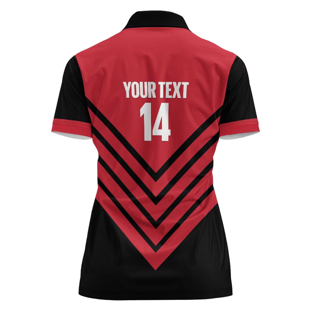 Hekari Papua New Guinea Football Custom Women Polo Shirt Go PNG Red Army LT14 - Polynesian Pride