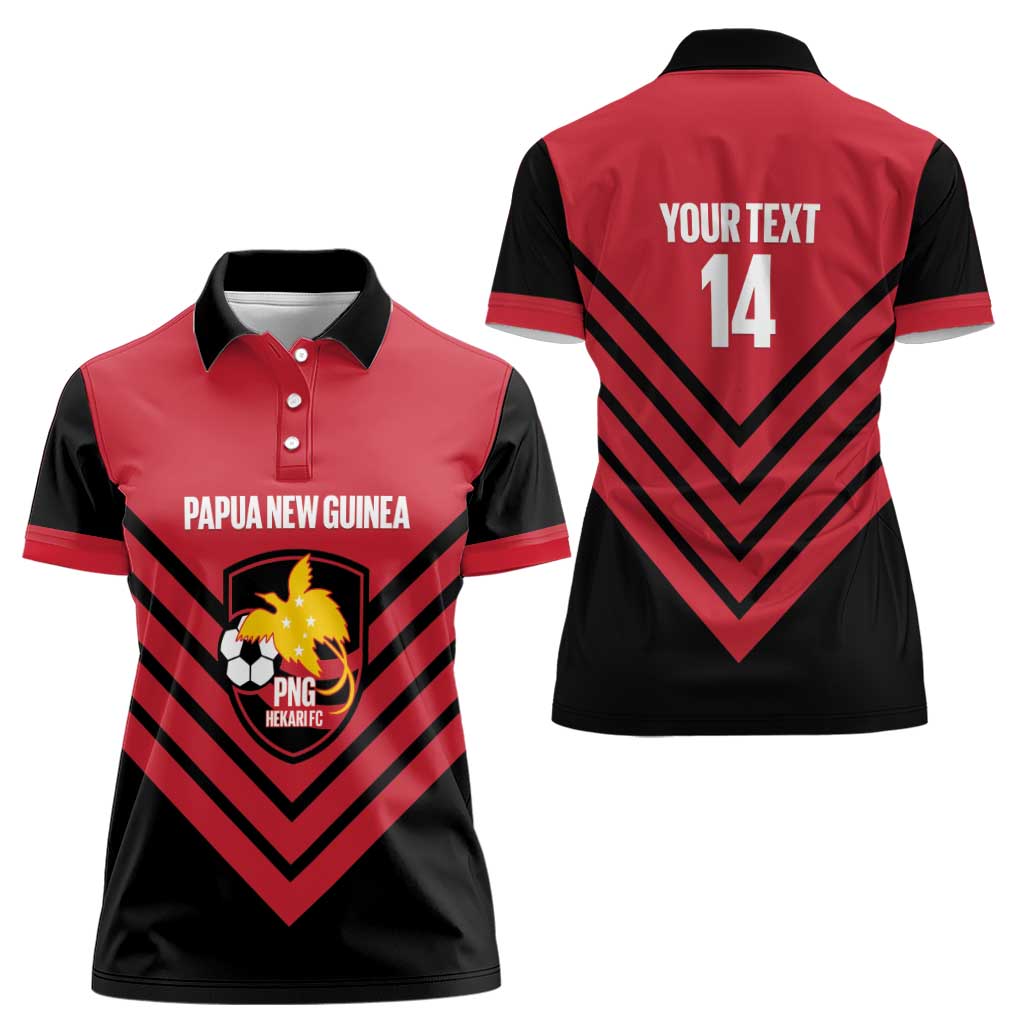 Hekari Papua New Guinea Football Custom Women Polo Shirt Go PNG Red Army LT14 - Polynesian Pride