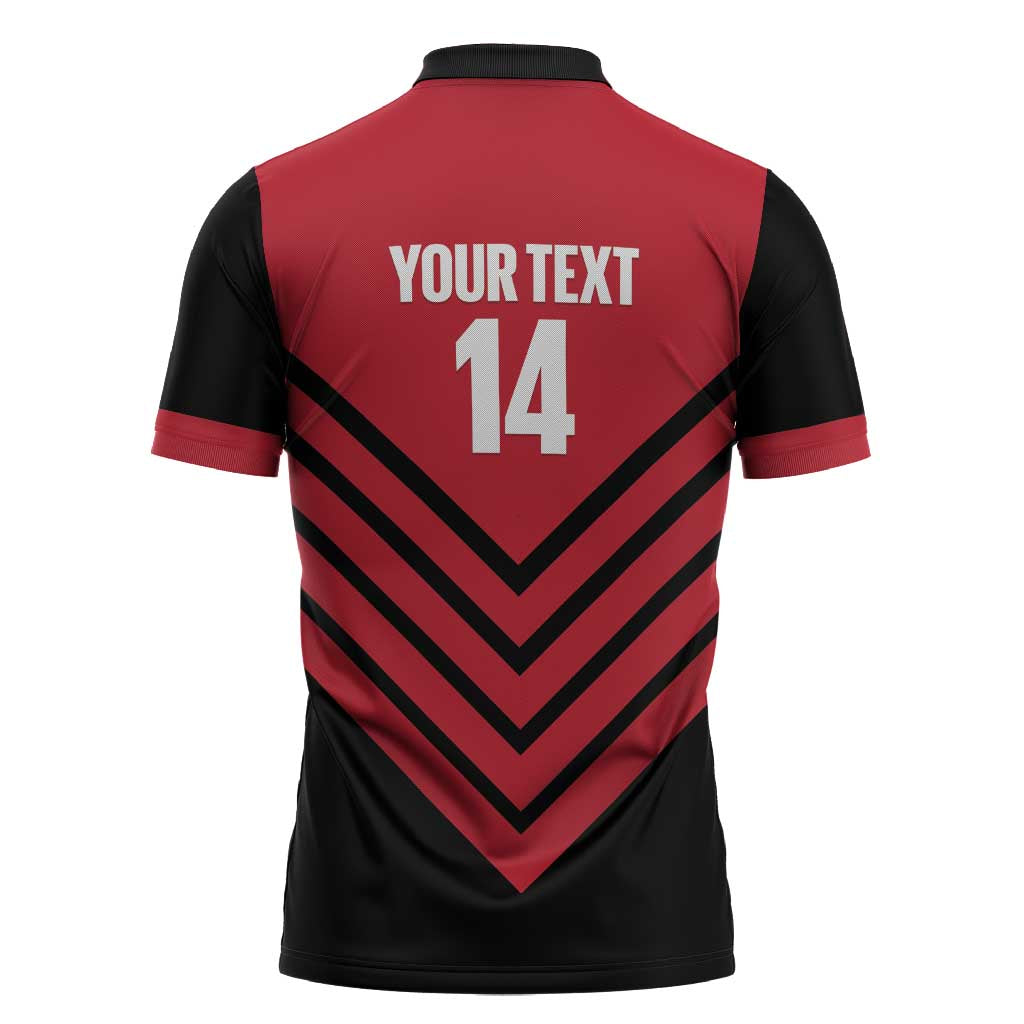 Hekari Papua New Guinea Football Custom Zipper Polo Shirt Go PNG Red Army LT14 - Polynesian Pride