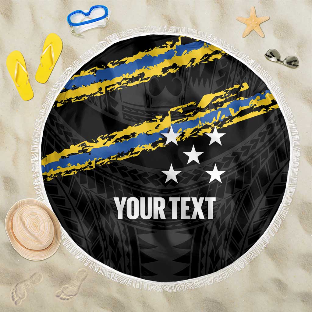 Kings Solomon Islands Football Custom Beach Blanket Come On Solomons Polynesian Grunge Style