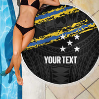 Kings Solomon Islands Football Custom Beach Blanket Come On Solomons Polynesian Grunge Style