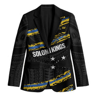 Kings Solomon Islands Football Custom Blazer Come On Solomons Polynesian Grunge Style LT14 Unisex Black - Polynesian Pride