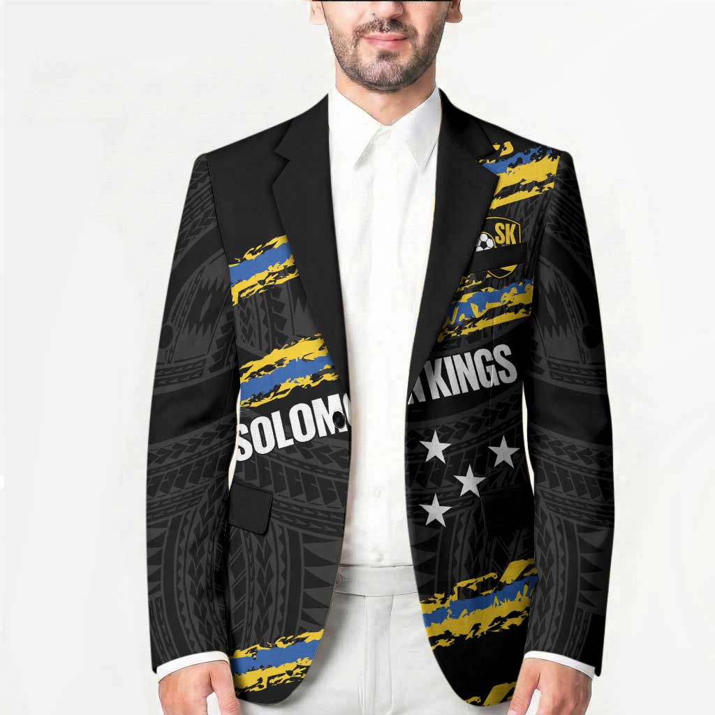 Kings Solomon Islands Football Custom Blazer Come On Solomons Polynesian Grunge Style LT14 - Polynesian Pride