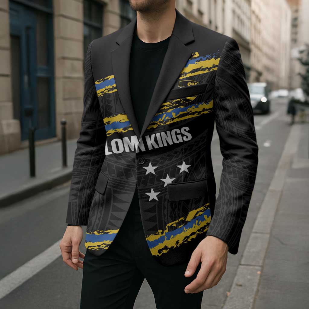 Kings Solomon Islands Football Custom Blazer Come On Solomons Polynesian Grunge Style LT14 - Polynesian Pride