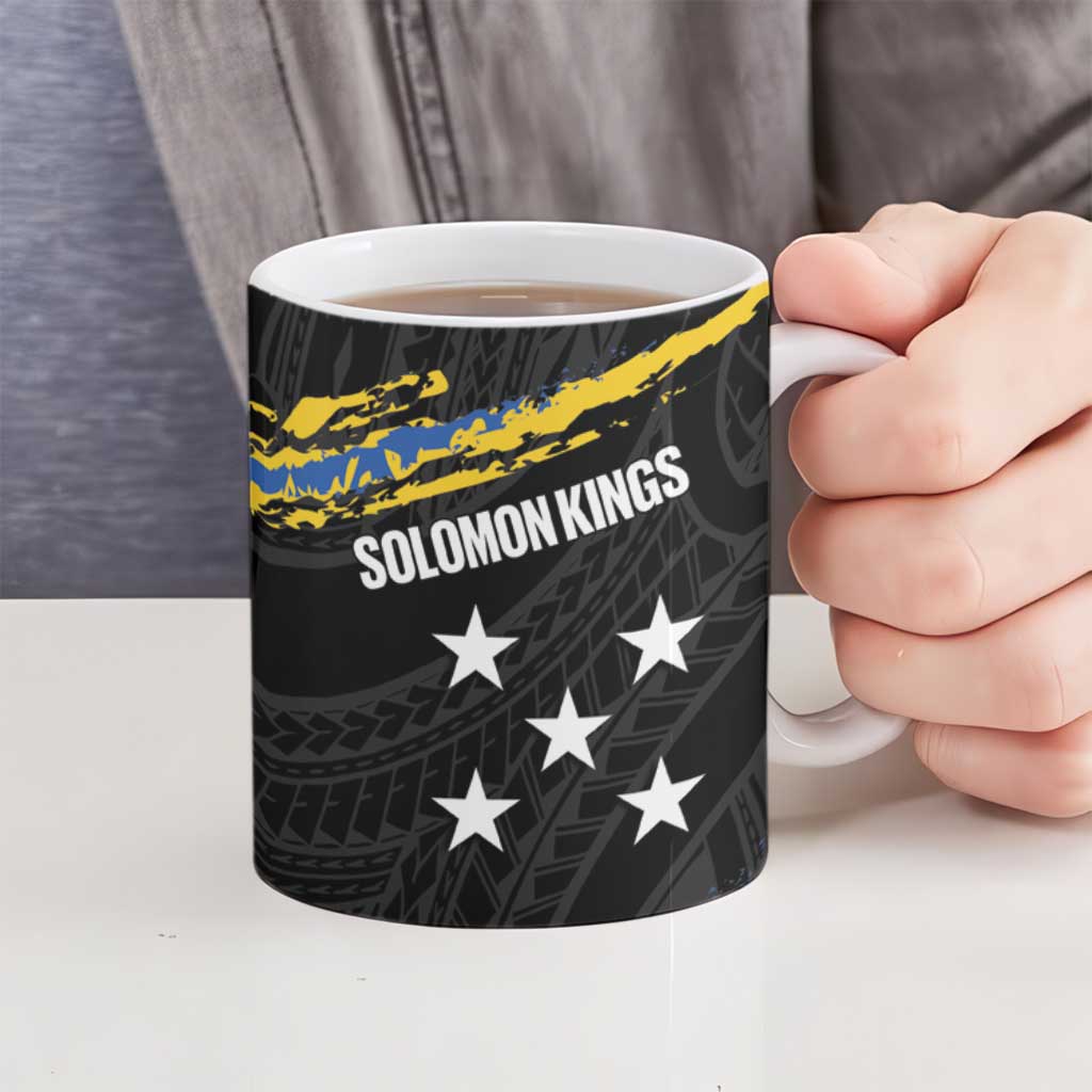 Kings Solomon Islands Football Custom Ceramic Mug Come On Solomons Polynesian Grunge Style