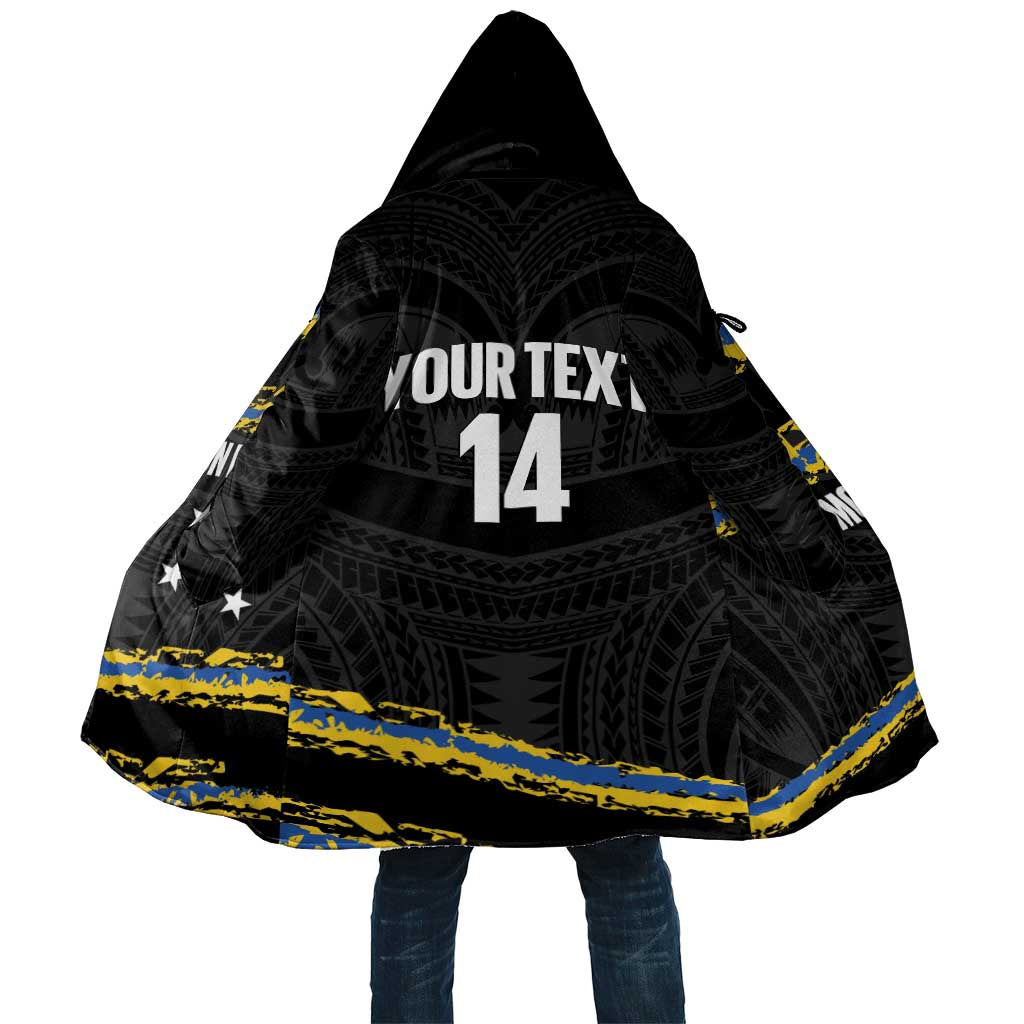 Kings Solomon Islands Football Custom Cloak Come On Solomons Polynesian Grunge Style LT14 Unisex Black - Polynesian Pride